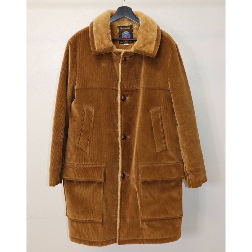 Vintage  Grande Bay International Made In Japan Sz 40 Coat Brown Sherpa Lined